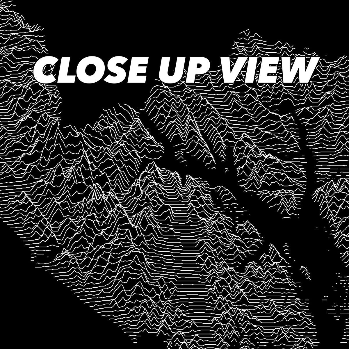 Close-up view of the Glacier Bay National Park poster artwork, showing white topographic elevation lines on black