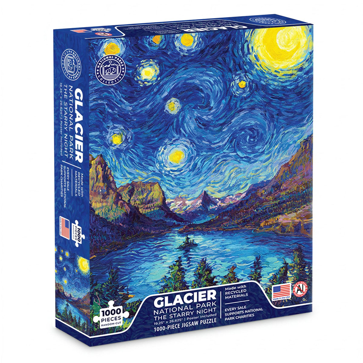Glacier National Park 1000-piece Starry Night jigsaw puzzle box