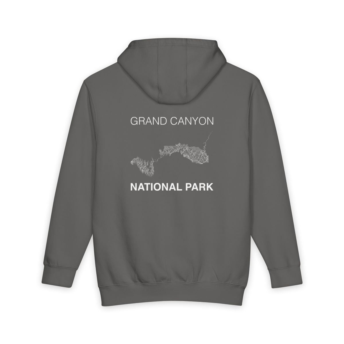 Storm Grand Canyon National Park hoodie, back view with topographic line design