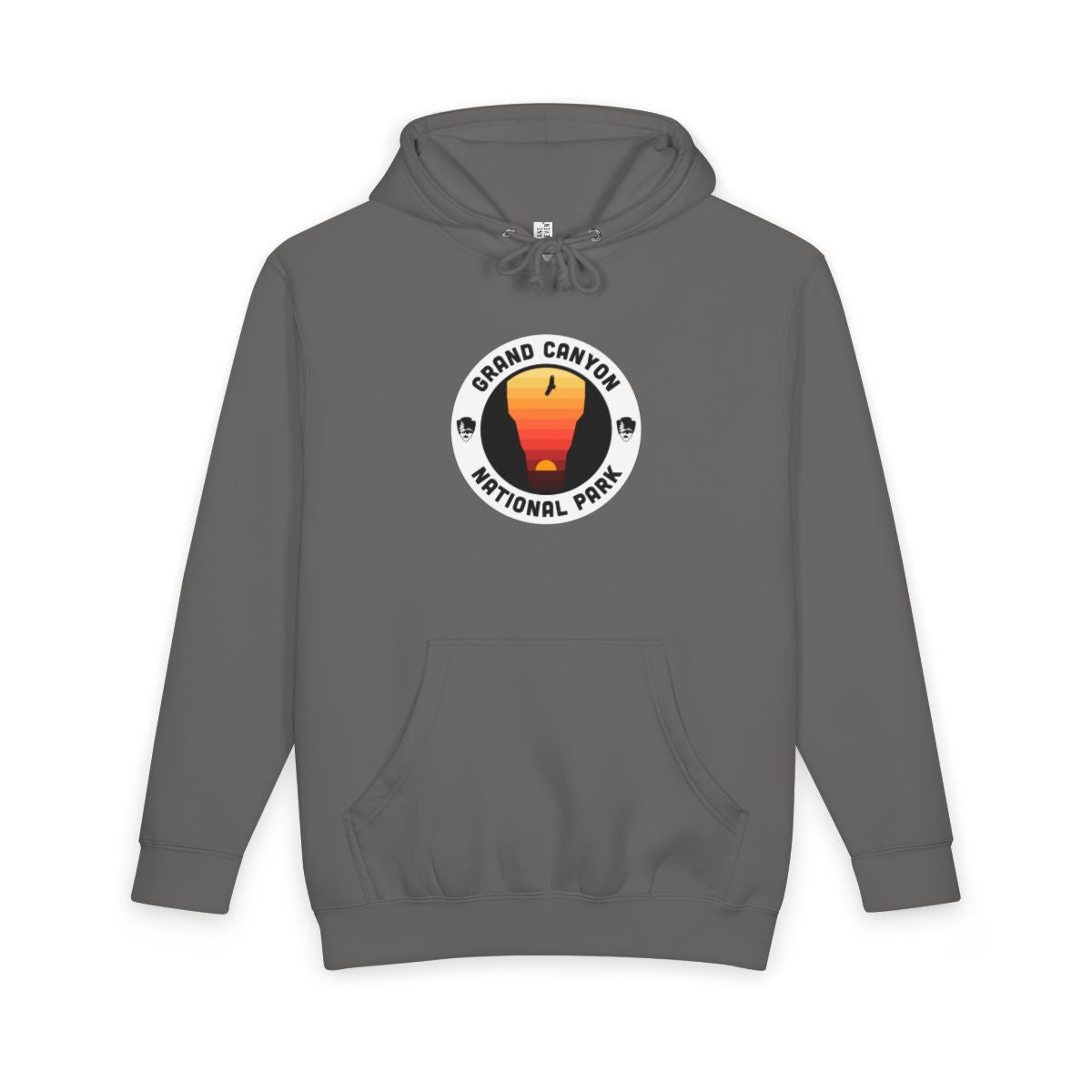 Storm Grand Canyon National Park hoodie, front view with round emblem design