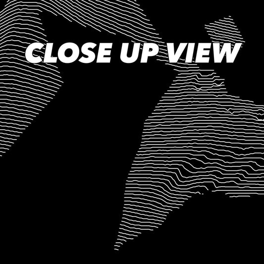 Close-up view of the Hawaii Volcanoes National Park poster artwork, showing white topographic elevation lines on black