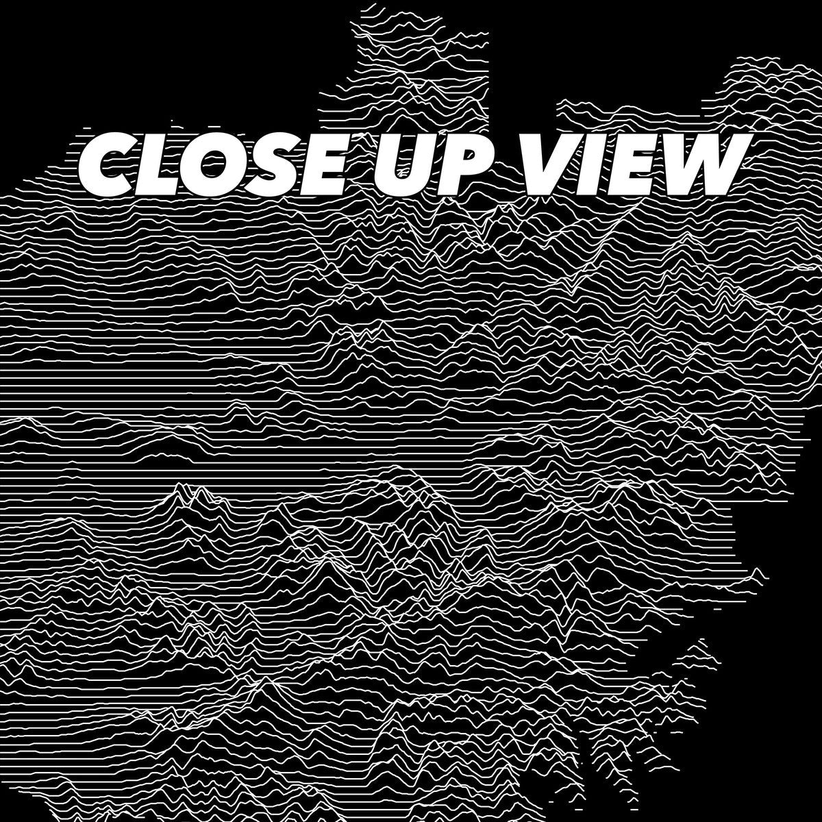 Close-up view of the Katmai National Park poster artwork, showing white topographic elevation lines on black