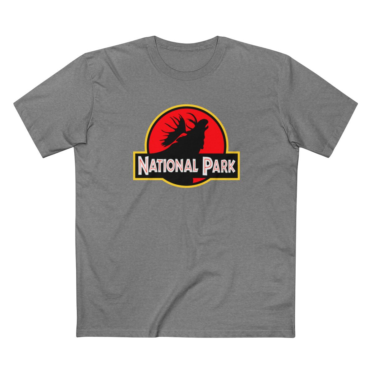 Moose National Park T-Shirt - Parody Logo in Athletic Heather