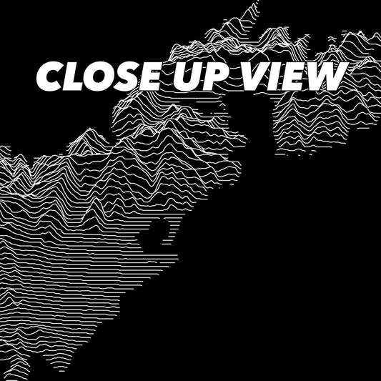 Close-up view of the National Park of American Samoa poster artwork, showing white topographic elevation lines on black