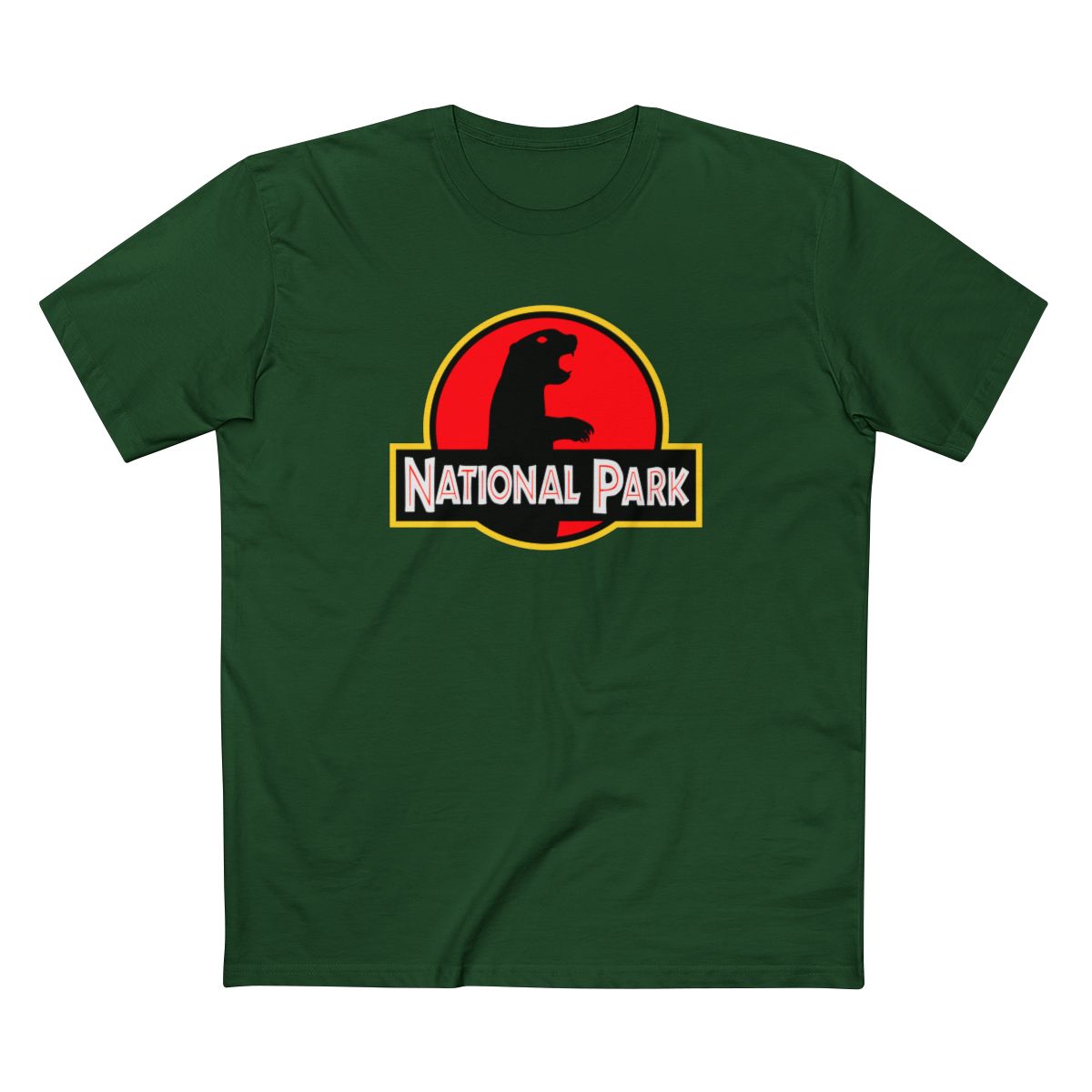 Prairie Dog National Park T-Shirt - Parody Logo in Forest Green