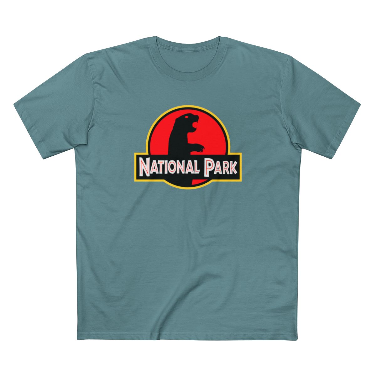 Prairie Dog National Park T-Shirt - Parody Logo in Slate Blue