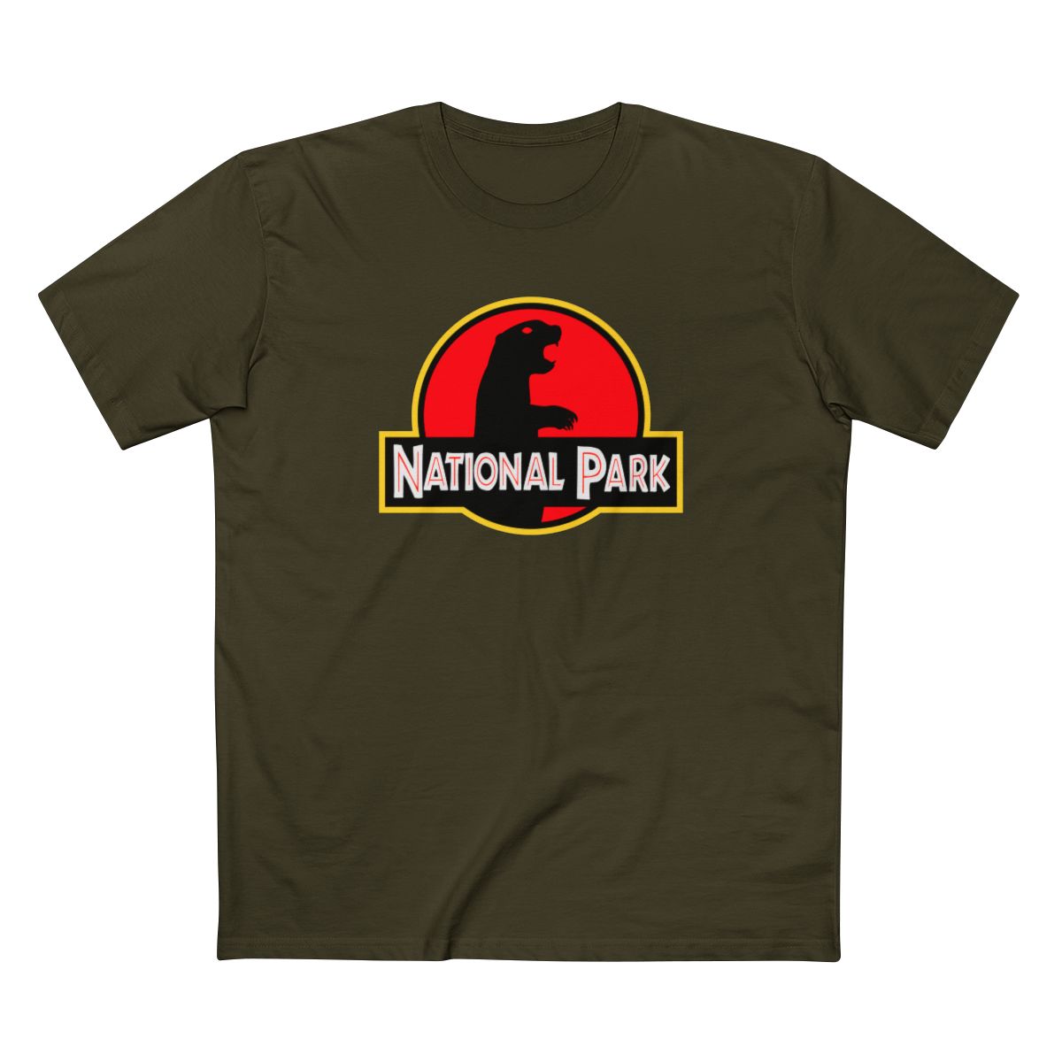Prairie Dog National Park T-Shirt - Parody Logo in Army