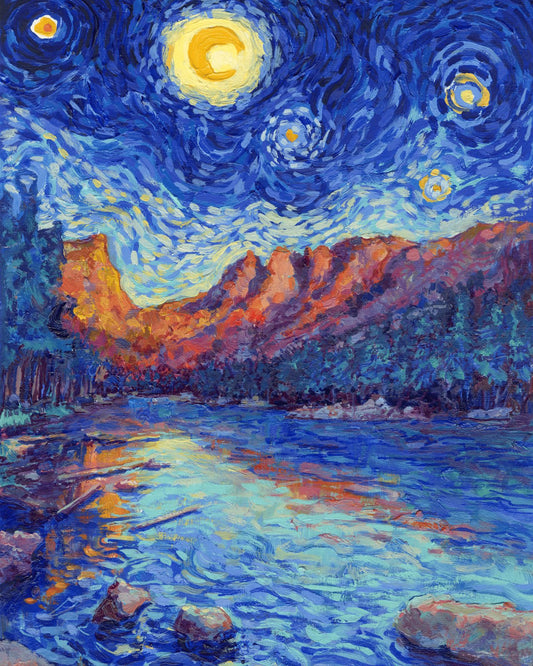 Full artwork for the Rocky Mountain National Park 1000-piece Starry Night jigsaw puzzle
