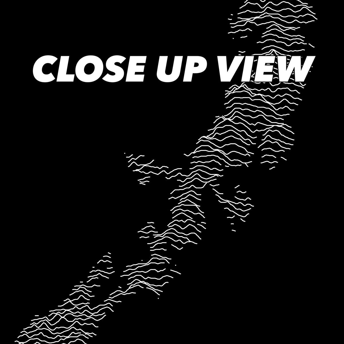 Close-up view of the Shenandoah National Park poster artwork, showing white topographic elevation lines on black