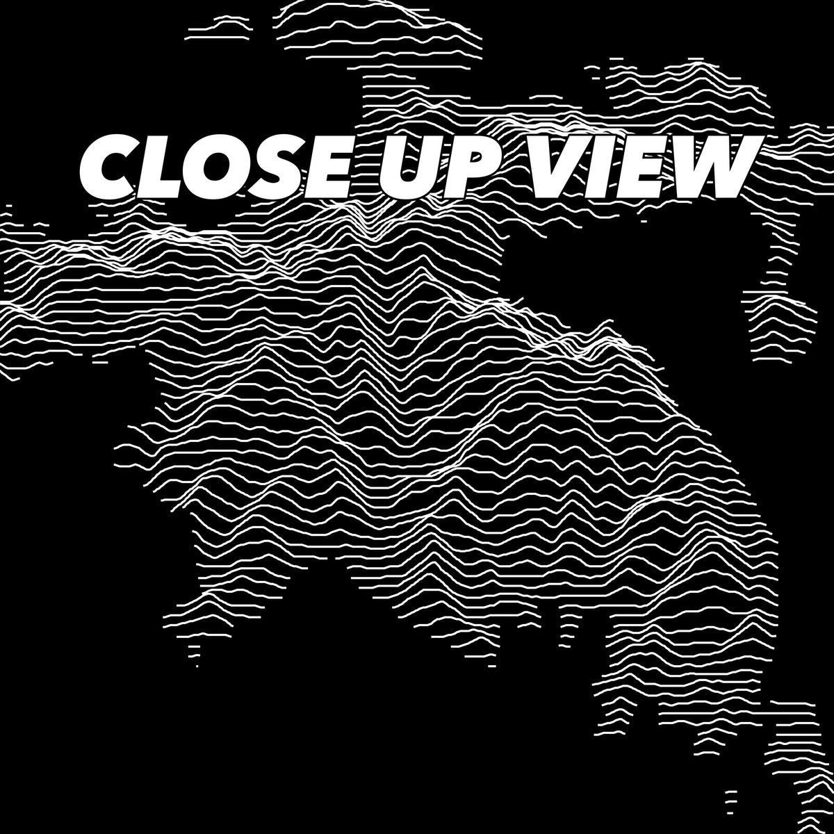 Close-up view of the Virgin Islands National Park poster artwork, showing white topographic elevation lines on black