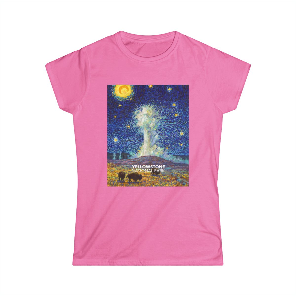 Yellowstone National Park T-Shirt - Women's Starry Night — Van Gogh ‘Starry Night’-style design — gallery image 6