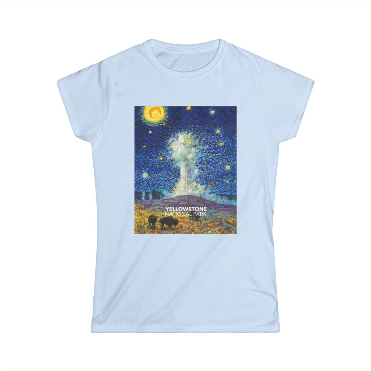 Yellowstone National Park T-Shirt - Women's Starry Night — close-up