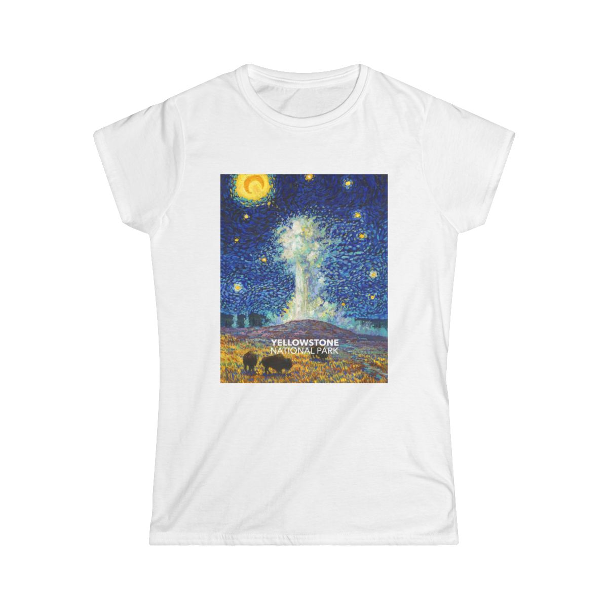 Yellowstone National Park T-Shirt - Women's Starry Night — Van Gogh ‘Starry Night’-style design