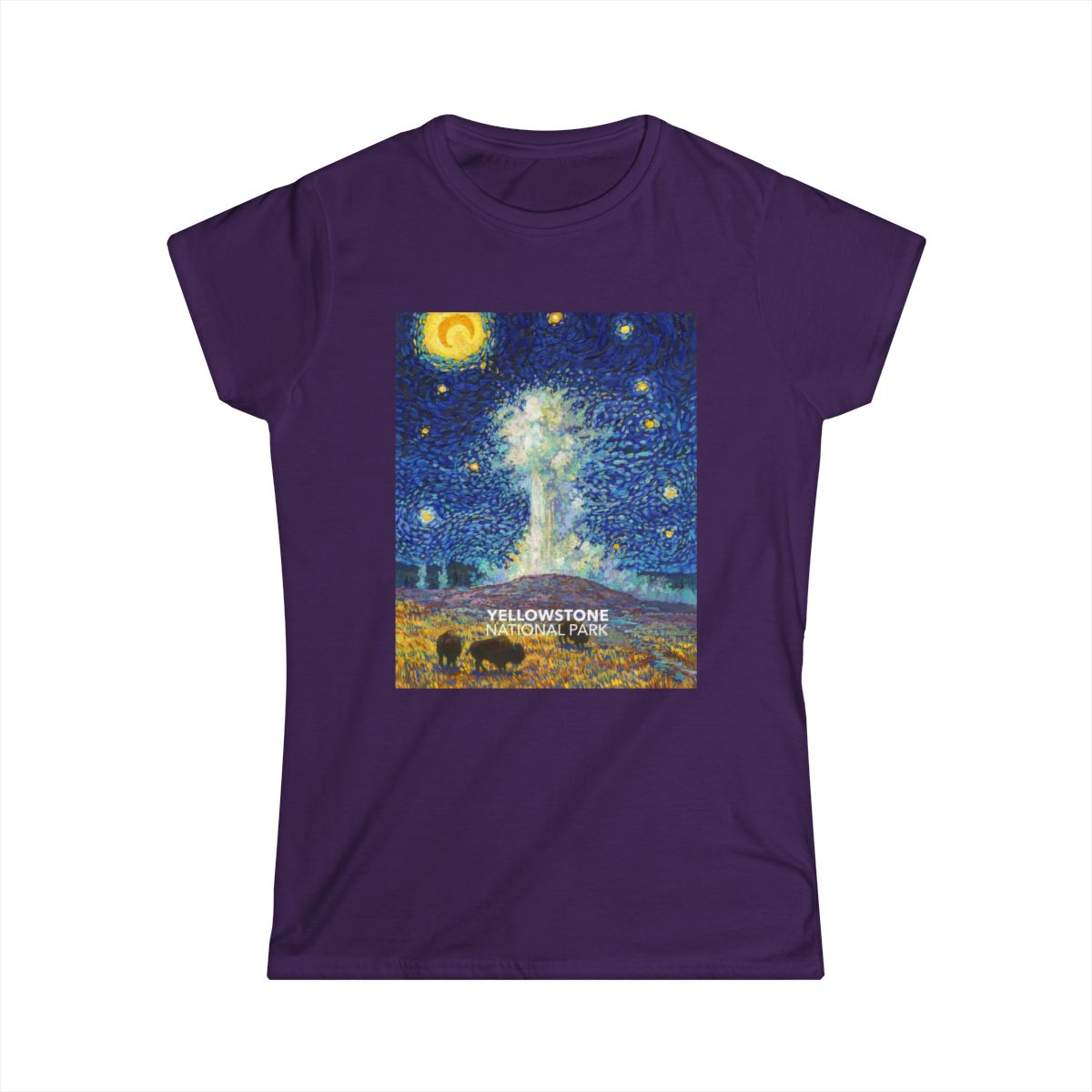 Yellowstone National Park t-shirt — Van Gogh ‘Starry Night’-style design