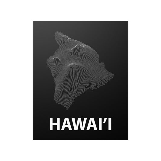 Hawaii Big Island Poster - Unknown Pleasures Lines National Parks Partnership