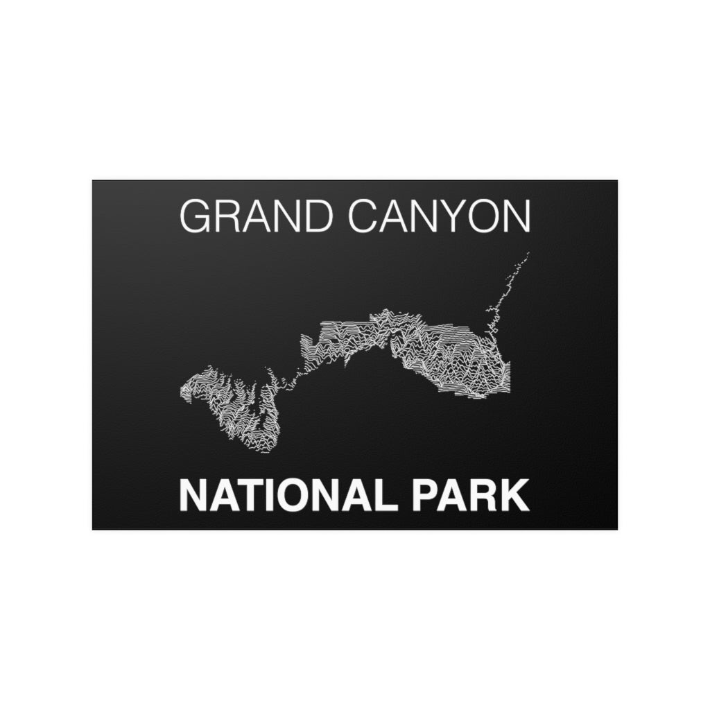Close-up of a topographic elevation-line design on the Grand Canyon National Park poster