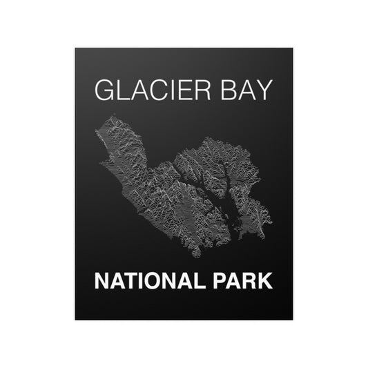 Glacier Bay National Park Poster - Unknown Pleasures Lines National Parks Partnership