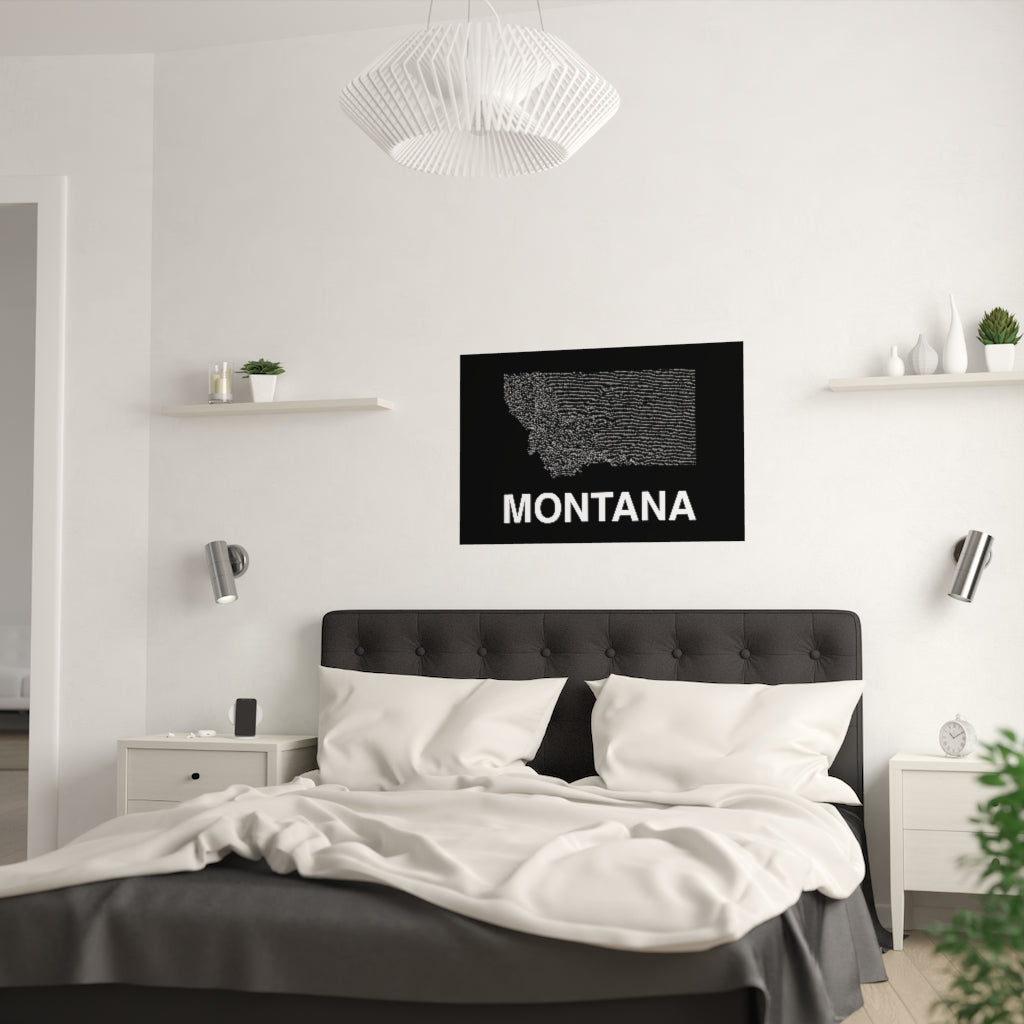 Montana Poster - Unknown Pleasures Lines National Parks Partnership