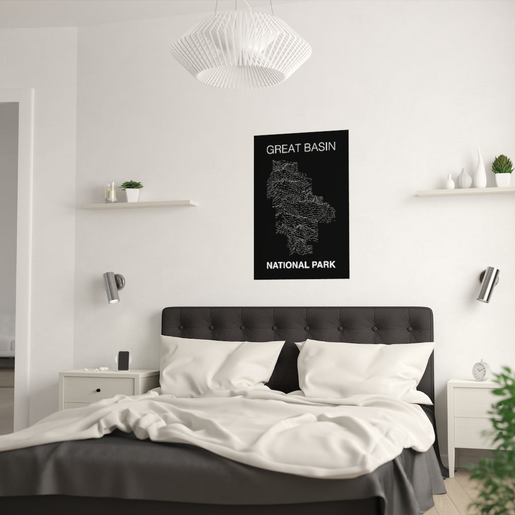 Great Basin National Park Poster - Unknown Pleasures Lines National Parks Partnership