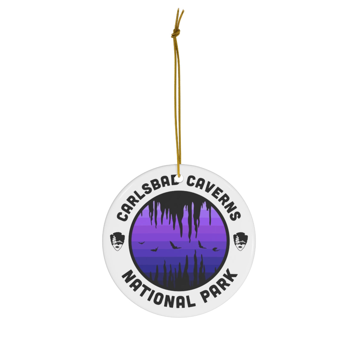 Carlsbad Caverns National Park Ornament - Purple Round Emblem Design