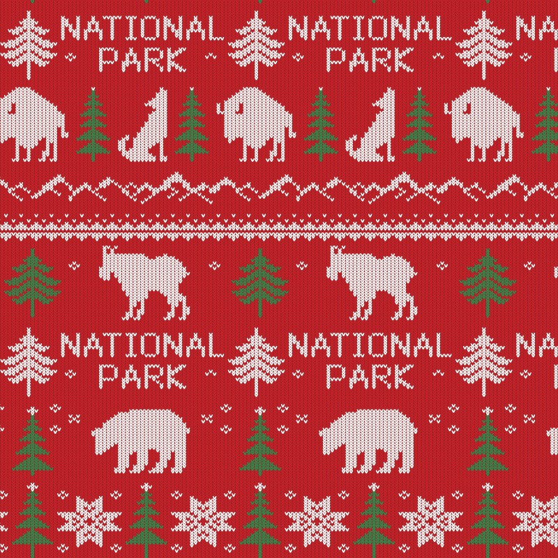 National Park Apron - Printed Fair Isle Pattern