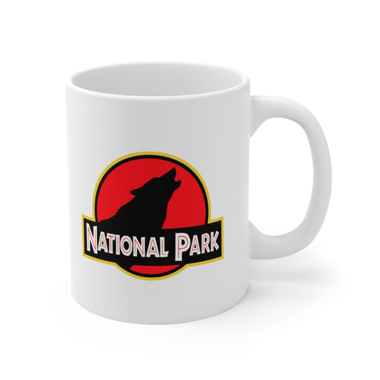 Wolf National Park Mug - Parody Logo National Parks Partnership