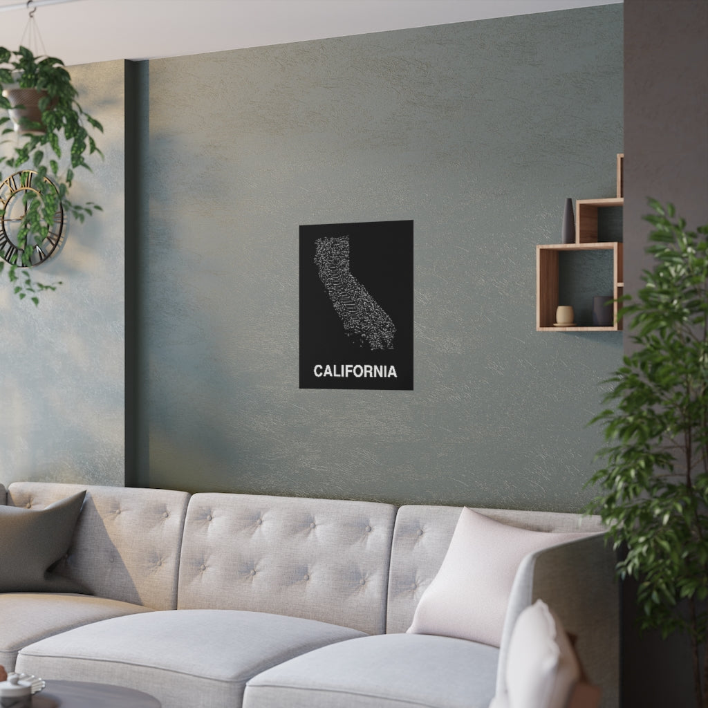 California Poster - Unknown Pleasures Lines National Parks Partnership