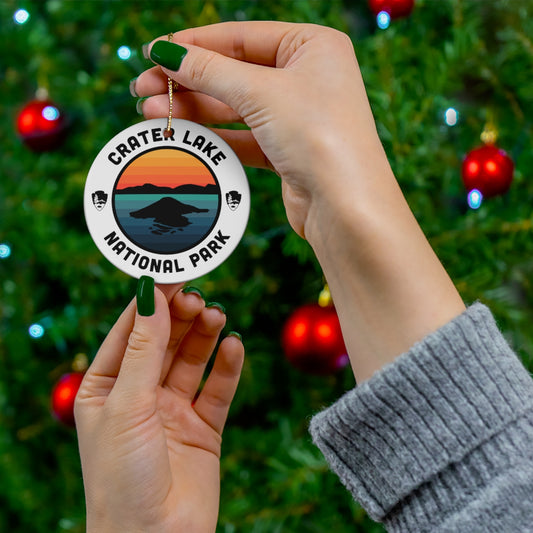 Crater Lake National Park Ornament - Round Emblem Design