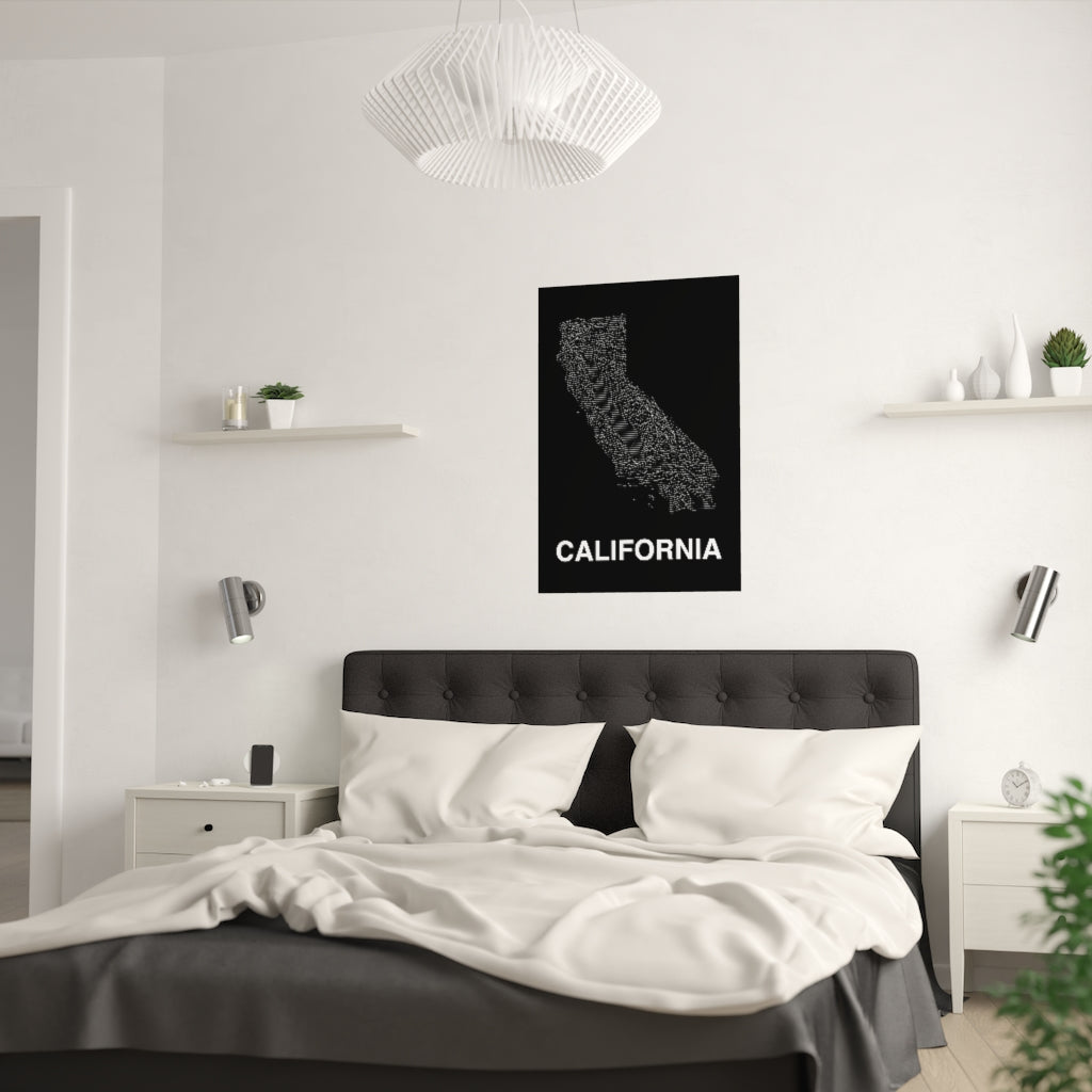 California Poster - Unknown Pleasures Lines National Parks Partnership