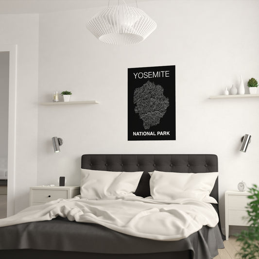 Yosemite National Park Poster - Unknown Pleasures Lines National Parks Partnership