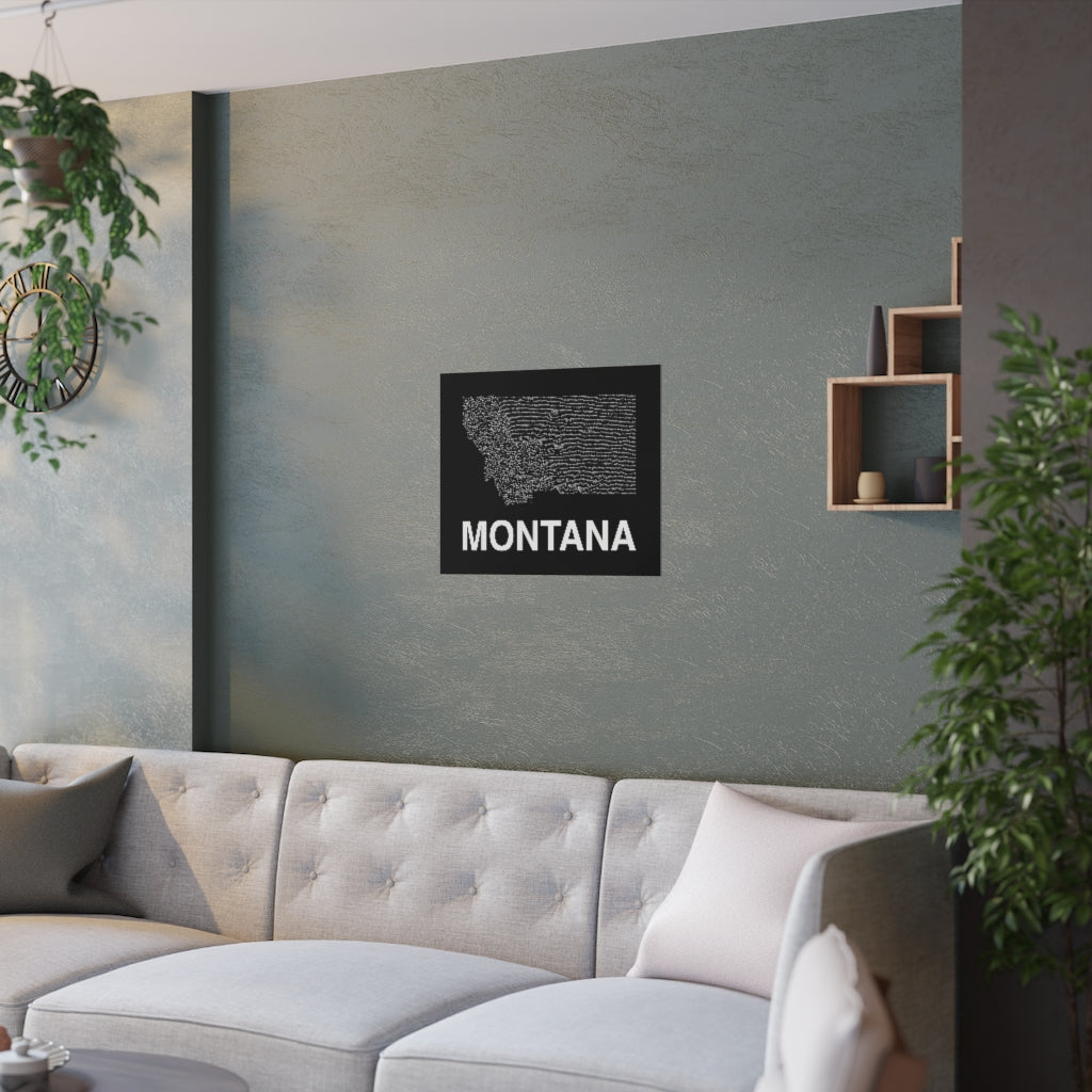 Montana Poster - Unknown Pleasures Lines National Parks Partnership