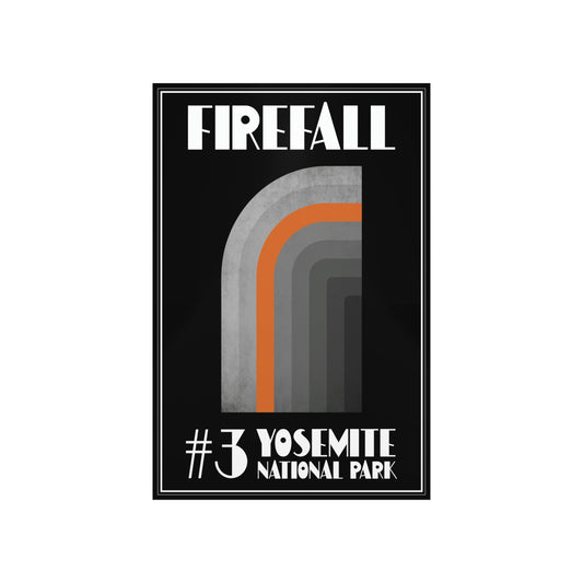 Yosemite National Park Poster - Art Deco Firefall