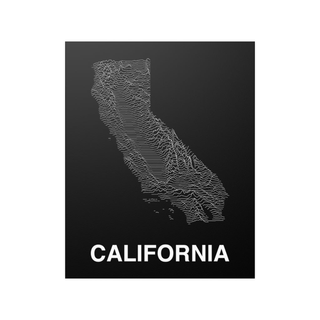 California Poster - Unknown Pleasures Lines National Parks Partnership