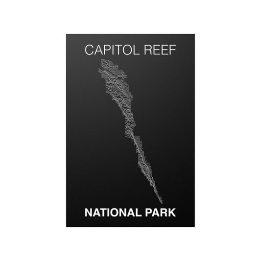 Capitol Reef National Park Poster - Unknown Pleasures Lines National Parks Partnership